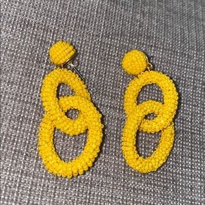 Encrusted beaded drop earrings